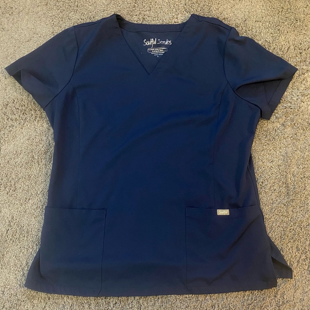 Navy Blue Scrub Top (Large)